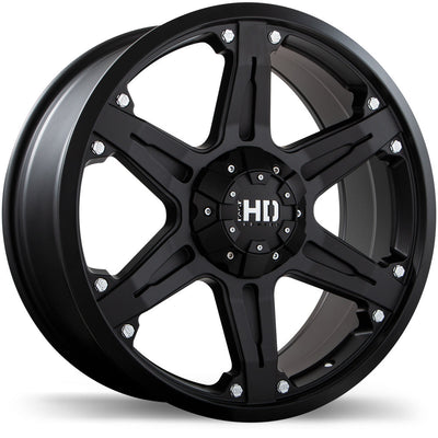 Fast HD - Invasion - Black - Matte Black - 18" x 8.5", 40 Offset, 5x120/127 (Bolt Pattern), 78.1mm HUB