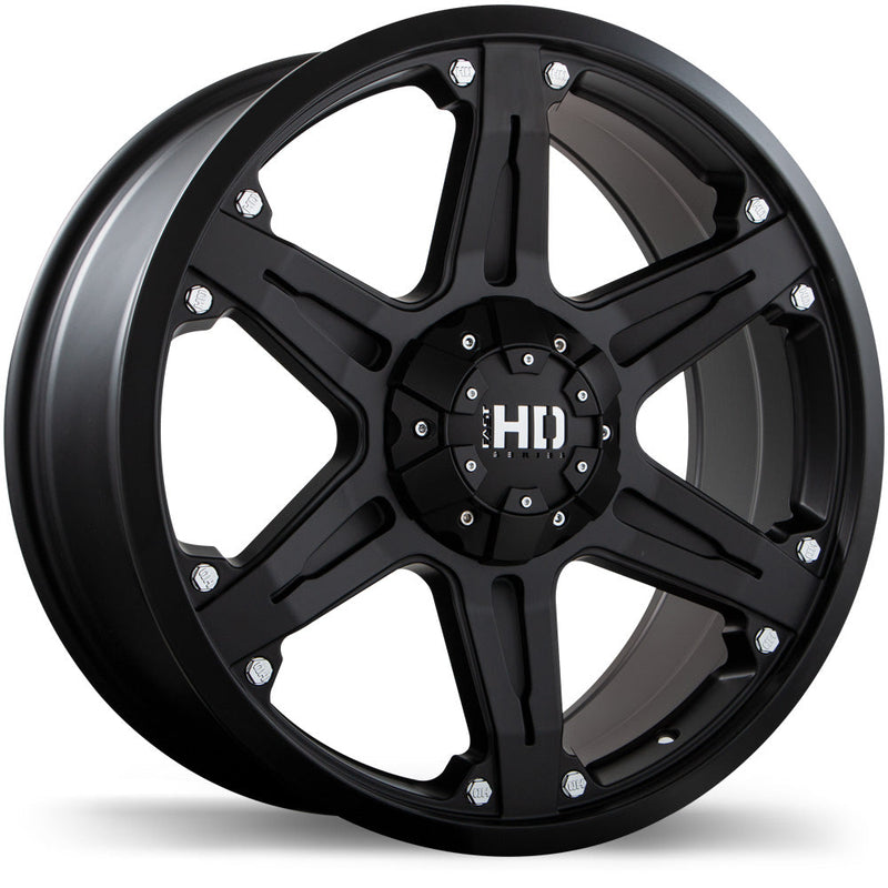 Fast HD - Invasion - Black - Matte Black - 18" x 8.5", 40 Offset, 5x120/127 (Bolt Pattern), 78.1mm HUB