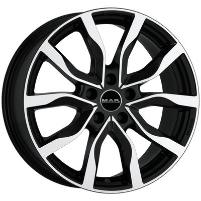 Mak Wheels - HIGHLANDS - Black - BLACK MIRROR - 20" x 9.5", 53 Offset, 5x120 (Bolt Pattern), 72.6mm HUB