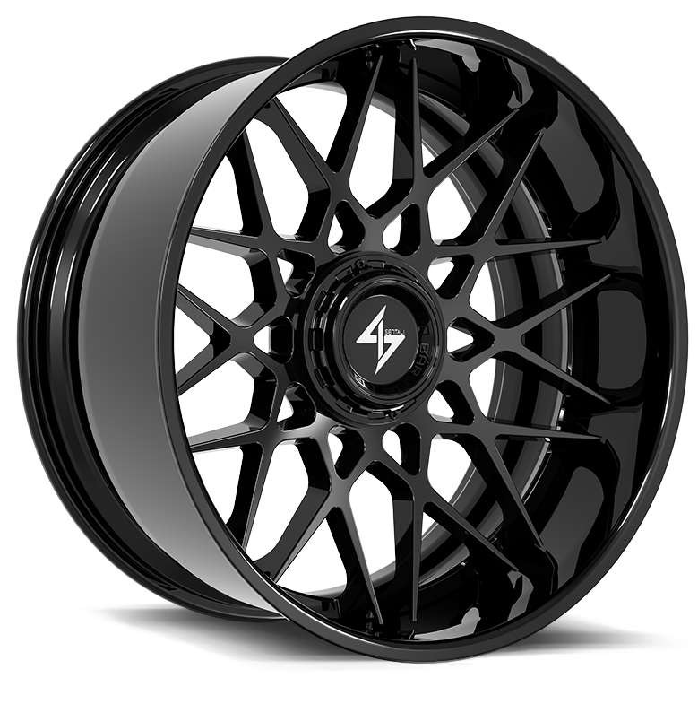 Sentali - BFX5 - Black - Gloss Black - 24" x 12", -44 Offset, 8x165.1/170 (Bolt pattern), 125.20mm HUB