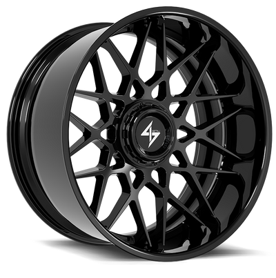 Sentali - BFX5 - Black - Gloss Black - 24" x 12", -44 Offset, 6x135/139.7 (Bolt pattern), 106.10mm HUB