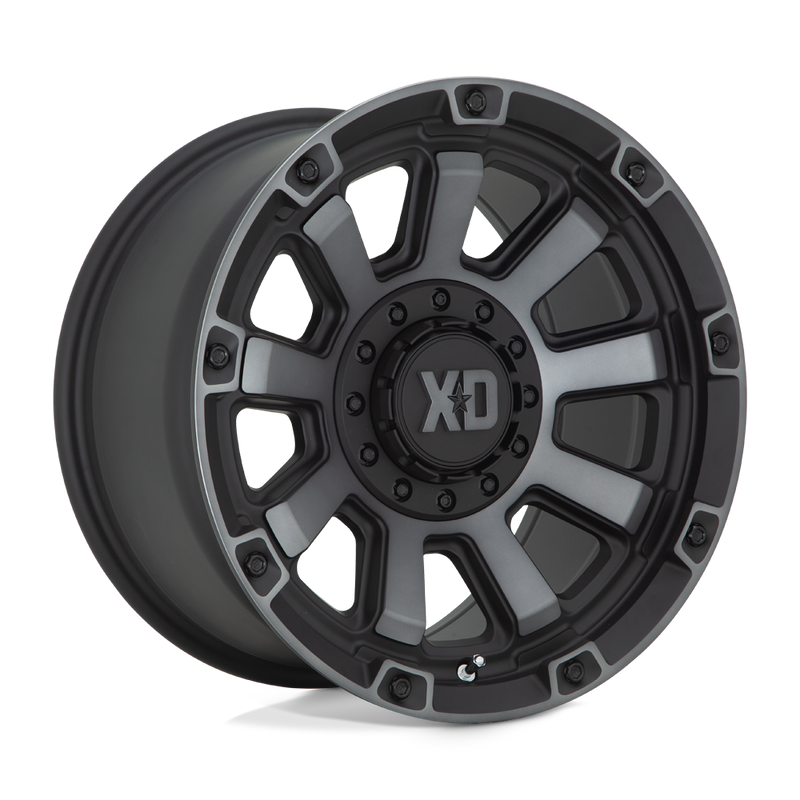 XD Series - XD852 GAUNTLET - Black - SATIN BLACK WITH GRAY TINT - 17" x 9", 0 Offset, 5x127/139.7 (Bolt Pattern), 78.1mm HUB