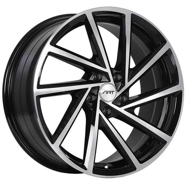 ART - Replica 153 - Black - Gloss Black - Machined Face - 18" x 8", 45 Offset, 5x112 (Bolt Pattern), 57.1mm HUB