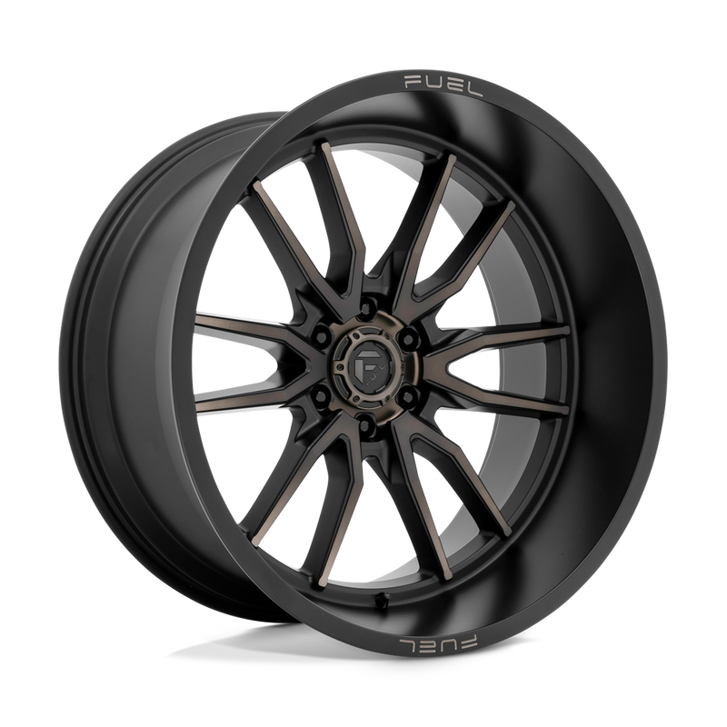 Fuel - D762 CLASH - Black - MATTE BLACK DOUBLE DARK TINT - 24" x 12", -44 Offset, 6x139.7 (Bolt Pattern), 106.1mm HUB