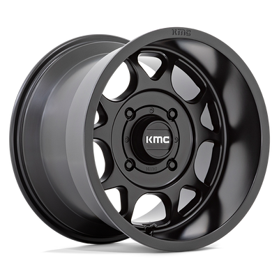KMC Powersports - KS137 TORO S UTV - Black - SATIN BLACK - 15" x 10", 0 Offset, 4x156 (Bolt Pattern), 115.1mm HUB