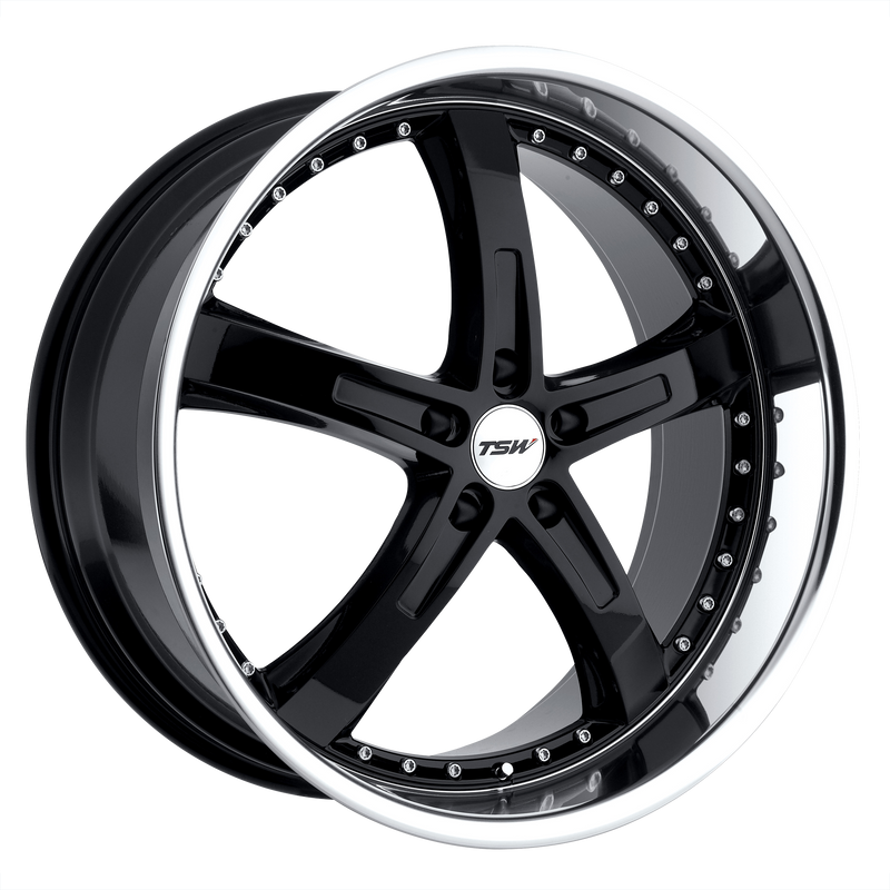 TSW Wheels - JARAMA - Black - GLOSS BLACK W/ MIRROR CUT LIP - 18" x 8", 4 Offset, 5x114.3 (Bolt Pattern), 76.1mm HUB