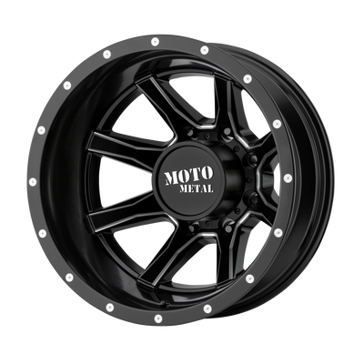 Moto Metal - MO995 - Gunmetal - SATIN BLACK MILLED - REAR - 17" x 6.5", -155 Offset, 8x165.1 (Bolt Pattern), 125.1mm HUB