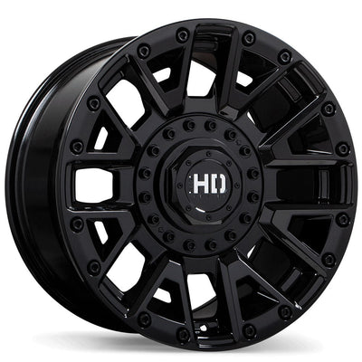 Fast HD - Knuckles - Black - Gloss Black - 20" x 10", 0 Offset, 6x135/139.7 (Bolt Pattern), 95.1mm HUB