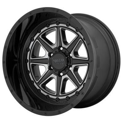 Moto Metal - MO801 PHANTOM - Black - GLOSS BLACK WITH GRAY TINT - 22" x 12", -44 Offset, 6x139.7 (Bolt Pattern), 106.1mm HUB