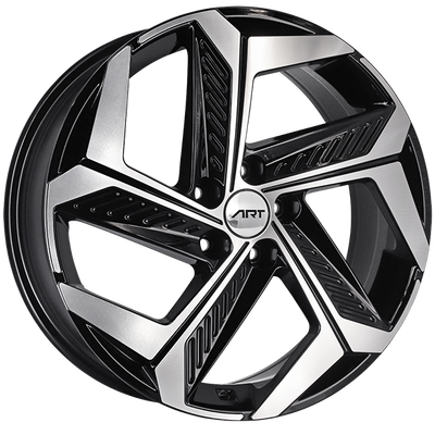 ART - Replica 222 - Black - Gloss Black - Machined Face - 19" x 7.5", 50 Offset, 5x114.3 (Bolt Pattern), 67.1mm HUB