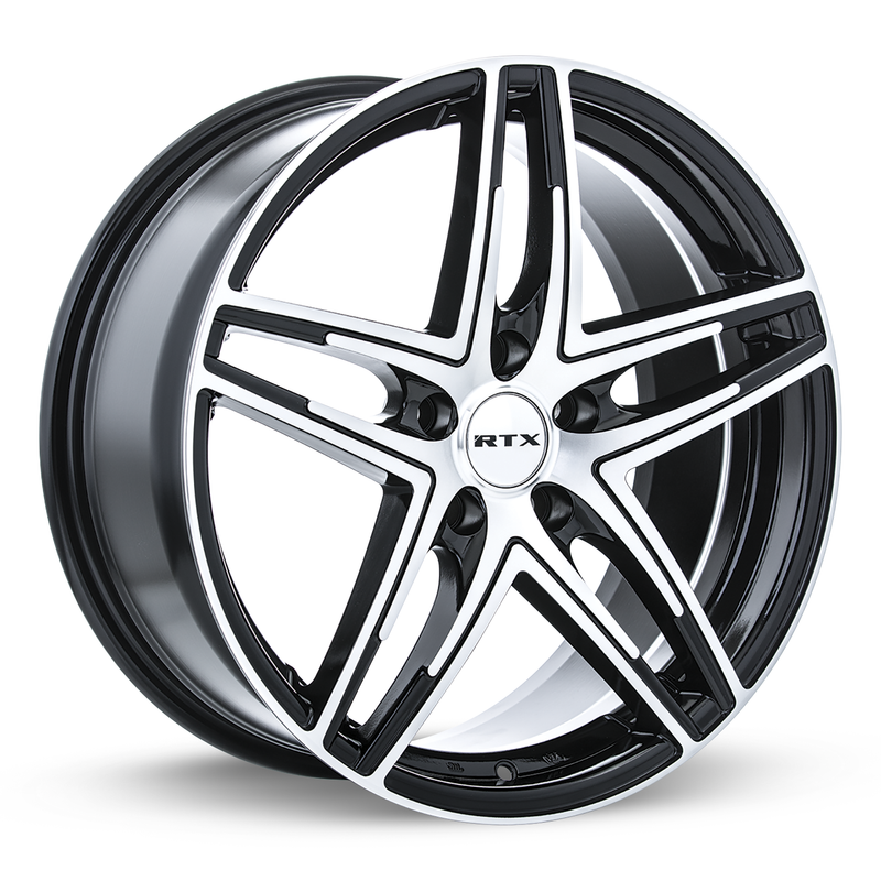 RTX Wheels - Parallel - Black - Black Machined - 17" x 7.5", 40 Offset, 5x114.3 (Bolt Pattern), 73.1mm HUB