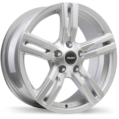 Fast Wheels - Bullseye - Silver - Hyper Silver Metallic - 17" x 7.5", 42 Offset, 5x114.3 (Bolt Pattern), 66.1mm HUB