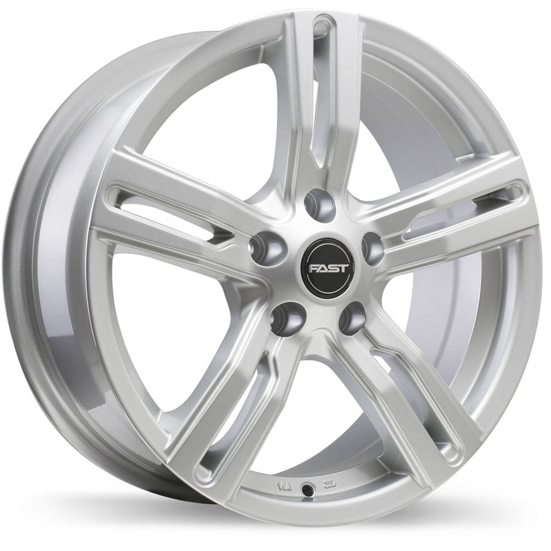 Fast Wheels - Bullseye - Silver - Hyper Silver Metallic - 17" x 7.5", 42 Offset, 5x114.3 (Bolt Pattern), 66.1mm HUB