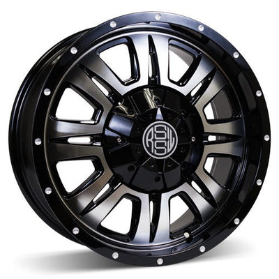 RSSW - Heritage - Black - Gloss black, machined face - 17" x 7.5", 15 Offset, 5x139.7 (Bolt Pattern), 77.8mm HUB