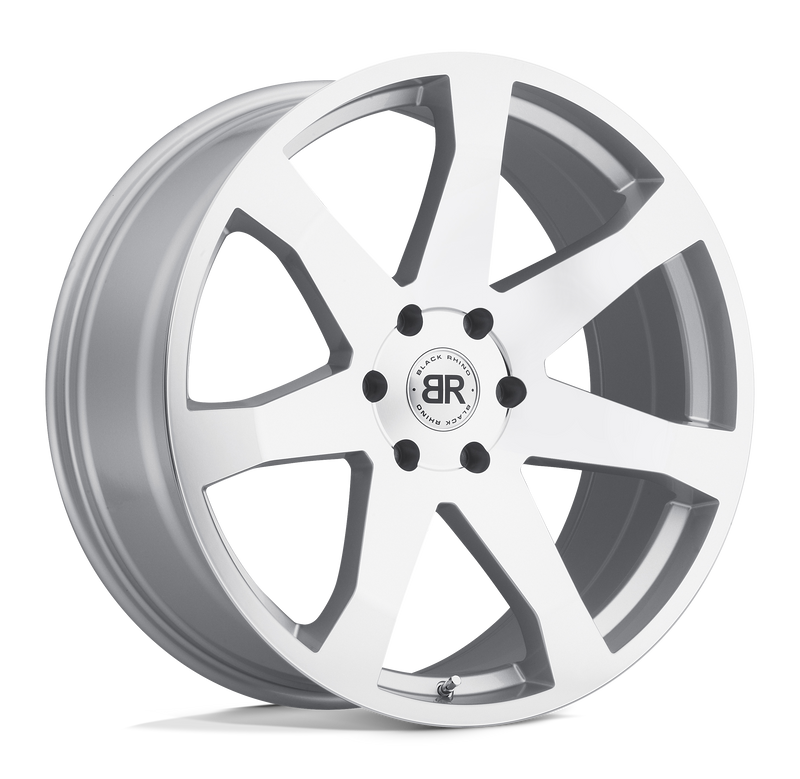 Black Rhino - MOZAMBIQUE - Silver - Silver with Mirror Cut Face - 20" x 8.5", 30 Offset, 5x127 (Bolt Pattern), 71.5mm HUB