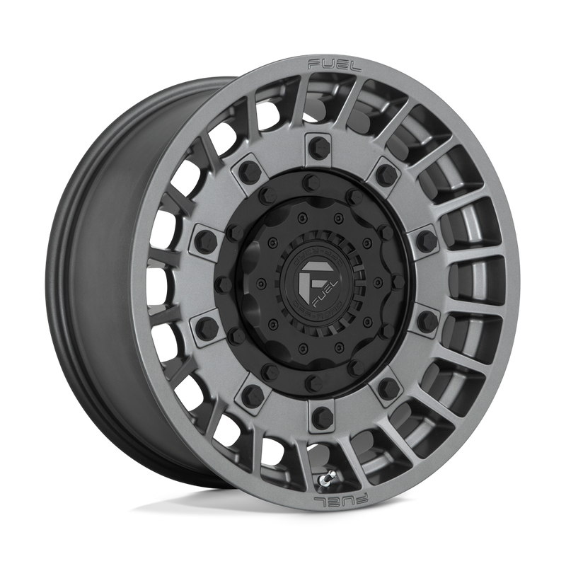 Fuel - D726 MILITIA - Gunmetal - MATTE ANTHRACITE AND BLACK - 20" x 10", -18 Offset, 6x135/139.7 (Bolt Pattern), 106.1mm HUB