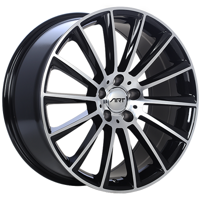ART - Replica 194 - Black - Gloss Black - Machined Face - 19" x 9", 45 Offset, 5x112 (Bolt Pattern), 66.6mm HUB
