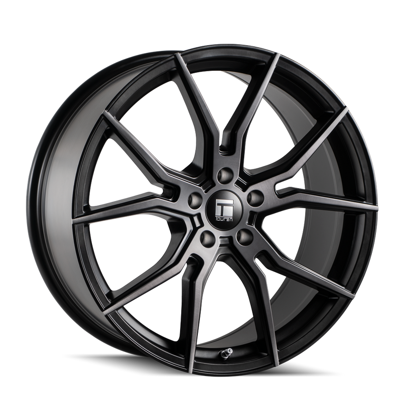 Touren - TF01 - Black - BRUSHED MATTE BLACK WITH DARK TINT - 17" x 7.5", 40 Offset, 5x112 (Bolt Pattern), 66.6mm HUB