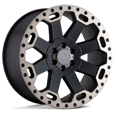 Black Rhino - WARLORD - Black - MATTE BLACK WITH MACHINED DARK TINT - 20" x 9", 12 Offset, 6x135 (Bolt Pattern), 87.1mm HUB
