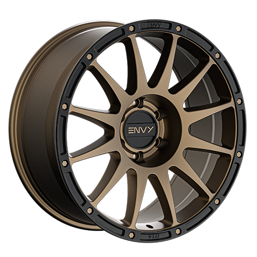 Envy Wheels - FFT8BZ - Bronze - BRONZE / BLACK LIP - 20" x 9", 18 Offset, 6x139.7 (Bolt Pattern), 77.8mm HUB