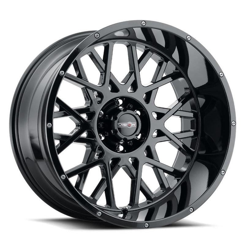 Vision Wheel Off-Road - 412 ROCKER - Black - GLOSS BLACK - 20" x 12", -51 Offset, 6x139.7 (Bolt Pattern), 106.2mm HUB
