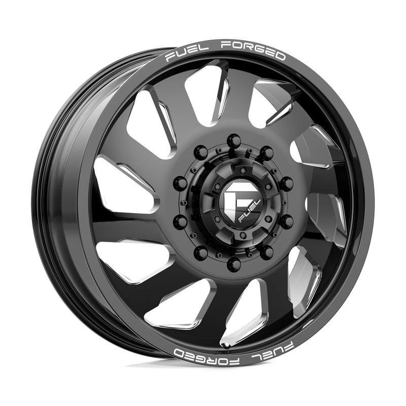 Fuel Mono - DD39 FF39D - Black - GLOSS BLACK MILLED - 22" x 8.5", 105 Offset, 10x225 (Bolt Pattern), 170.1mm HUB