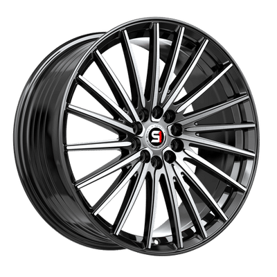 Spec-1 Racing - SP-68 - Black - Gloss Black Machined - 18" x 8", 38 Offset, 5x112/114.3 (Bolt pattern), 73.1mm HUB