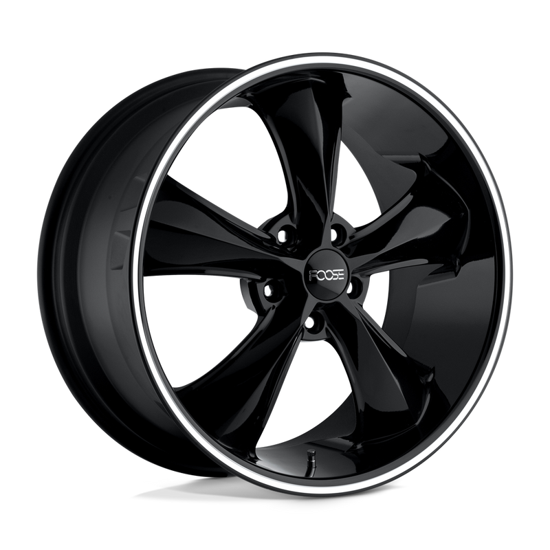 Foose - F104 LEGEND - Black - GLOSS BLACK MILLED - 18" x 8.5", 34 Offset, 5x114.3 (Bolt Pattern), 72.6mm HUB
