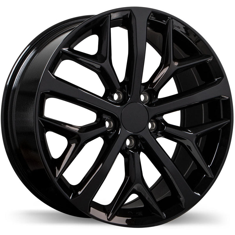 Replika - R257 - Black - Gloss Black - 18" x 8", 50 Offset, 5x114.3 (Bolt Pattern), 64.1mm HUB