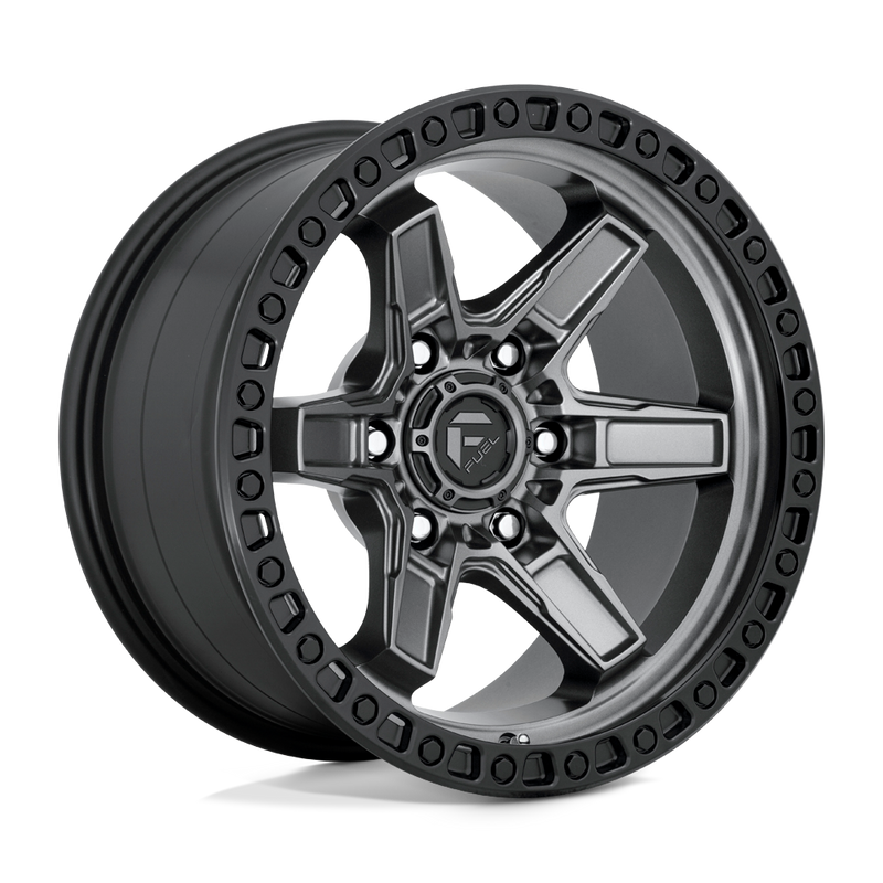 Fuel - D698 KICKER - Gunmetal - MATTE GUN METAL BLACK BEAD RING - 17" x 9", -12 Offset, 6x135 (Bolt Pattern), 87.1mm HUB