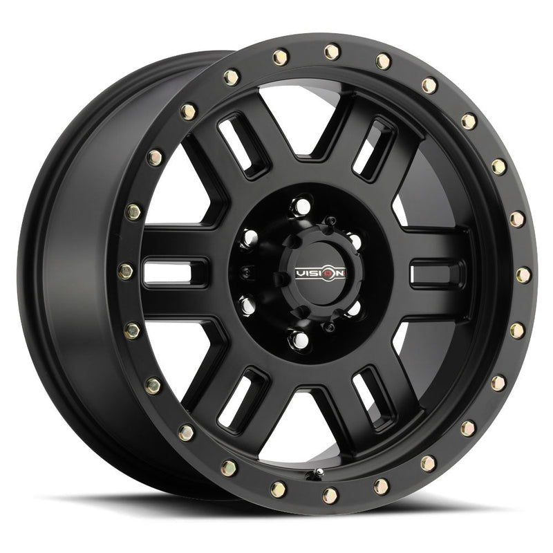 Vision Wheel Off-Road - 398 MANX - Black - Matte Black - 18" x 9", 18 Offset, 6x139.7 (Bolt Pattern), 106.2mm HUB