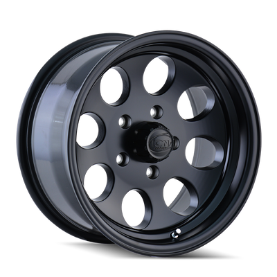 Ion Alloy - 171 - Black - MATTE BLACK - 18" x 9", 0 Offset, 8x165.1 (Bolt Pattern), 130.8mm HUB