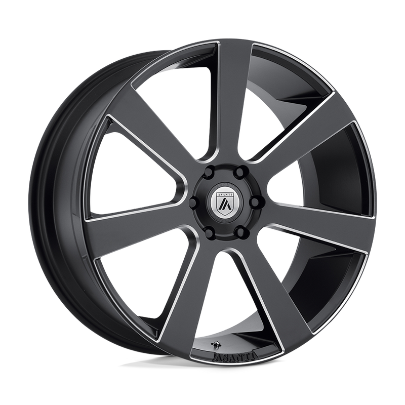 Asanti Black - ABL-15 APOLLO - Black - SATIN BLACK MILLED - 26" x 10", 15 Offset, 6x139.7 (Bolt Pattern), 106.1mm HUB