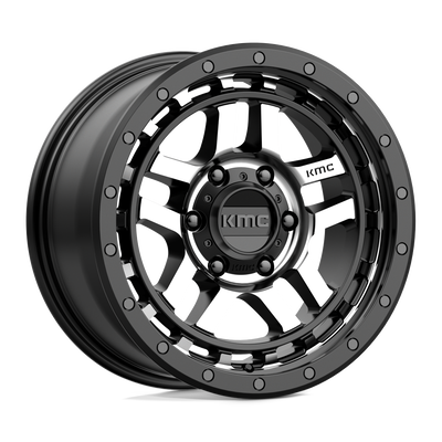 KMC Wheels - KM540 RECON - Black - SATIN BLACK MACHINED - 17" x 8.5", 18 Offset, 6x120 (Bolt Pattern), 66.9mm HUB