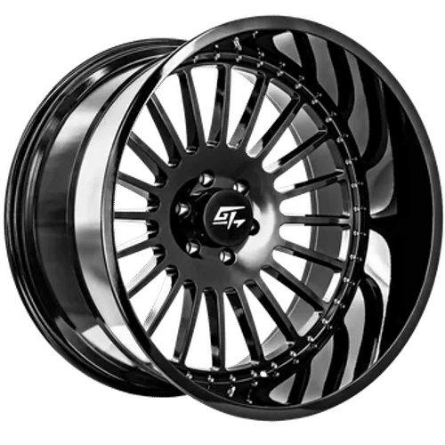 GT Off-Road - Strike - Black - Gloss Black - 24" x 14", -76 Offset, 8x170 (Bolt pattern), 125.2mm HUB
