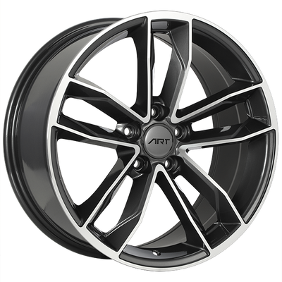 ART - Replica 129 - Gunmetal - Dark Gunmetal - Machined Face - 19" x 8.5", 35 Offset, 5x112 (Bolt Pattern), 66.5mm HUB