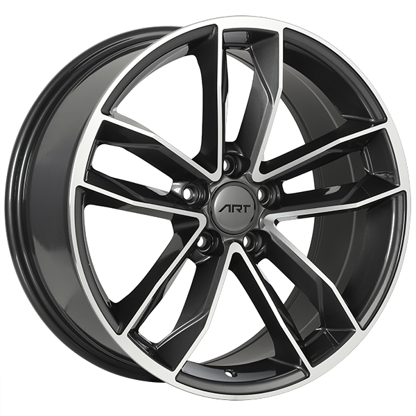ART - Replica 129 - Gunmetal - Dark Gunmetal - Machined Face - 19" x 8.5", 35 Offset, 5x112 (Bolt Pattern), 66.5mm HUB