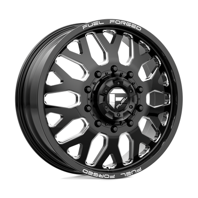 Fuel Mono - DE19 FF19D - Black - GLOSS BLACK MILLED - 22" x 8.5", 105 Offset, 10x225 (Bolt Pattern), 170.1mm HUB