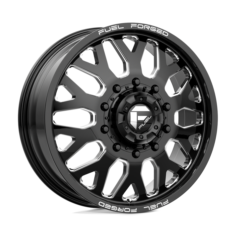 Fuel Mono - DE19 FF19D - Black - GLOSS BLACK MILLED - 22" x 8.5", 105 Offset, 10x225 (Bolt Pattern), 170.1mm HUB