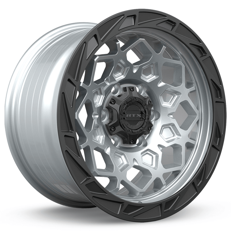 RTX Wheels - Spade - Silver - Hyper Silver Black Lip - 18" x 9", 10 Offset, 6x139.7 (Bolt pattern), 106.1mm HUB