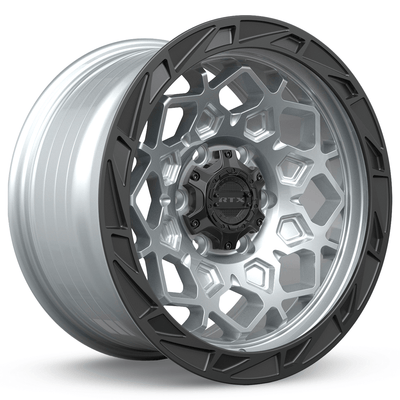 RTX Wheels - Spade - Silver - Hyper Silver Black Lip - 20" x 9", 15 Offset, 6x139.7 (Bolt pattern), 106.1mm HUB
