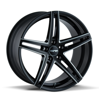 Touren - TR73 - Black - GLOSS BLACK/MILLED SPOKES - 20" x 8.5", 35 Offset, 5x108 (Bolt Pattern), 63.4mm HUB