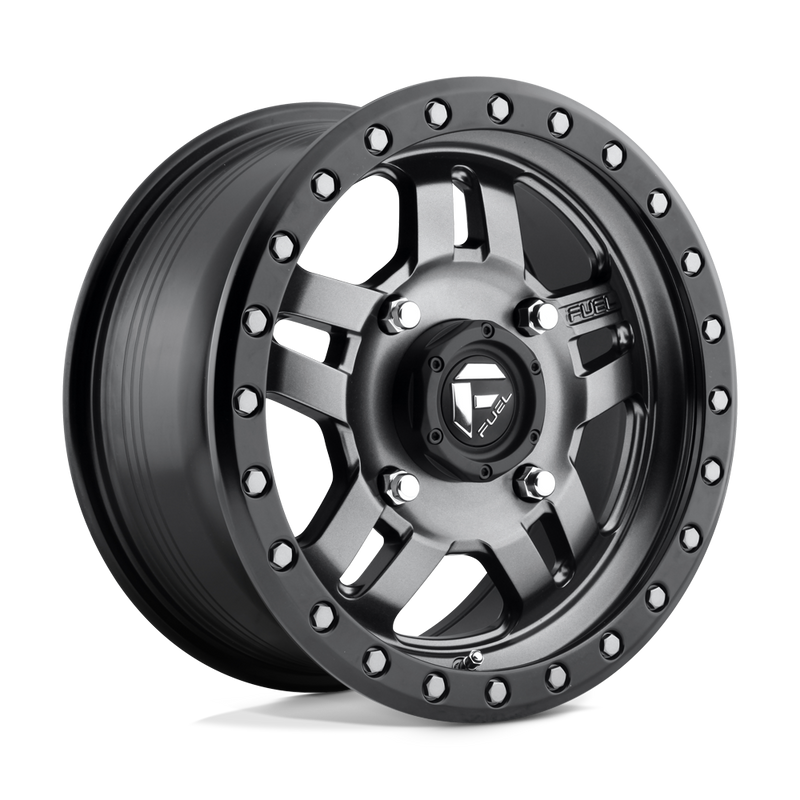 Fuel UTV - D558 ANZA - Gunmetal - MATTE GUN METAL BLACK BEAD RING - 14" x 7", 13 Offset, 4x156 (Bolt Pattern), 132mm HUB