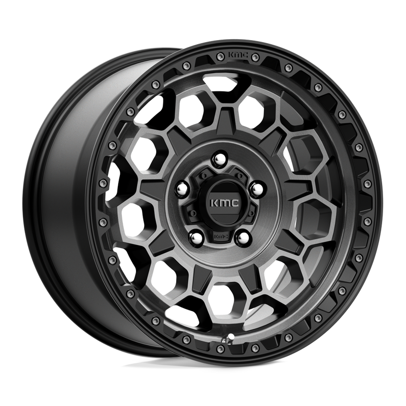 KMC Wheels - KM545 TREK - Black - SATIN BLACK WITH GRAY TINT - 17" x 9", 18 Offset, 5x127 (Bolt Pattern), 71.5mm HUB