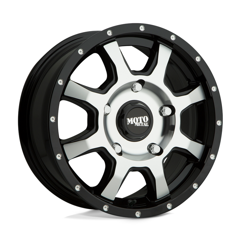 Moto Metal - MO970 - Black - Gloss Black Machined Face - 17" x 8", 50 Offset, 5x130 (Bolt Pattern), 84.1mm HUB