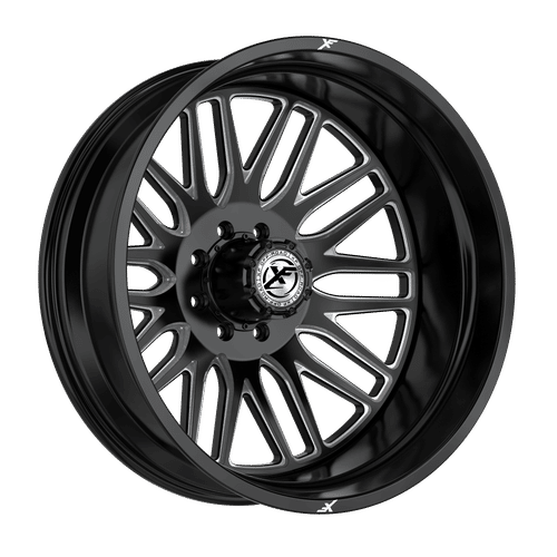 XF Off-Road - XF-240 - Black - Gloss Black Milled - 20" x 8.25", -202 Offset, 10x225 (Bolt pattern), 170.1mm HUB