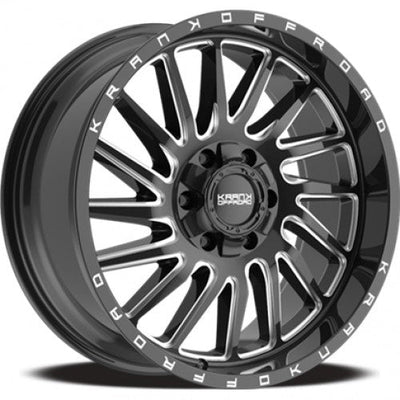 KranK Off-road - Coil - Black - Gloss Black Milled - 22" x 12", -44 Offset, 6x135/139.7 (Bolt Pattern), 108mm HUB