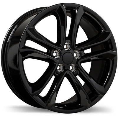 Replika - R235 - Black - Gloss Black - 18" x 8", 52 Offset, 5x108 (Bolt Pattern), 63.4mm HUB