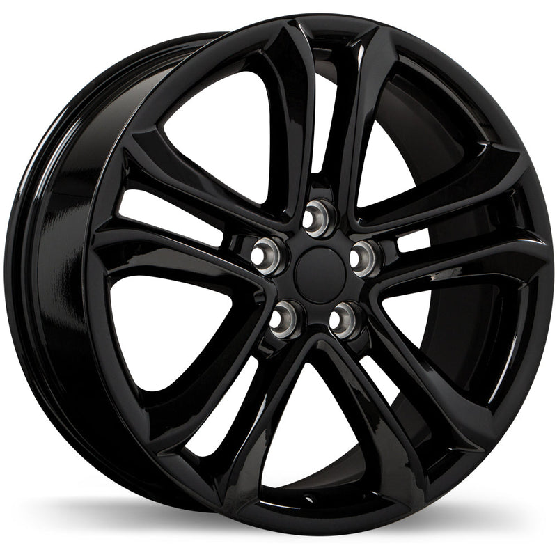 Replika - R235 - Black - Gloss Black - 18" x 8", 52 Offset, 5x108 (Bolt Pattern), 63.4mm HUB