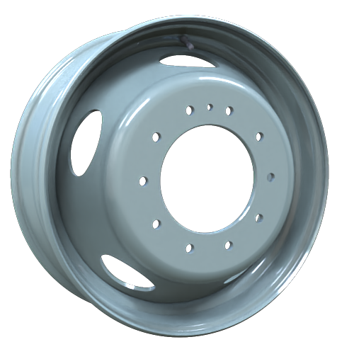 Envy Wheels - Dually Steel Wheel - Grey - GREY - 19.5" x 6", 136 Offset, 10x225 (Bolt Pattern), 170.1mm HUB